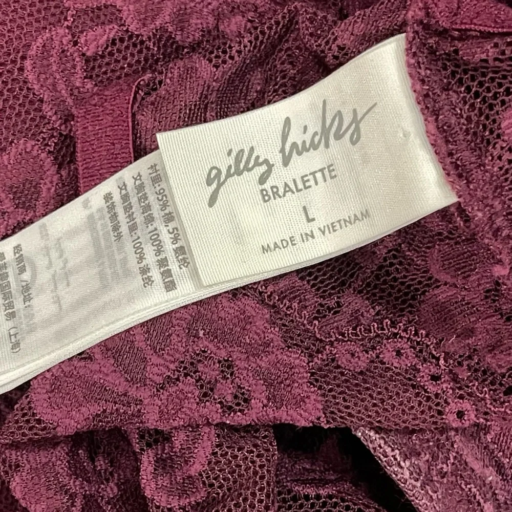 Gilly Hicks women's Wine  Lace Bralette Sz L